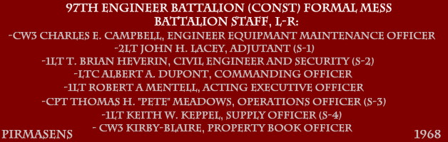 Battalion Staff, The Formal Mess celebration, 1968 Battalion Staff, The Formal Mess celebration, 1968