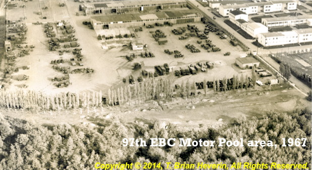 97th EBC unit motor pool, 1967, Husterhoeh Kaserne, courtesy of T. Brian Heverin