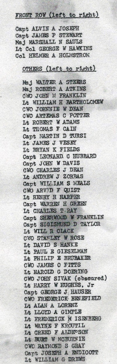 Photo of 97th EBC officers roster, the photo taken at Verdun circa 1955-56, and courtesy of James J. Vesey Photo of 97th EBC officers roster, the photo taken at Verdun circa 1955-56, and courtesy of James J. Vesey
