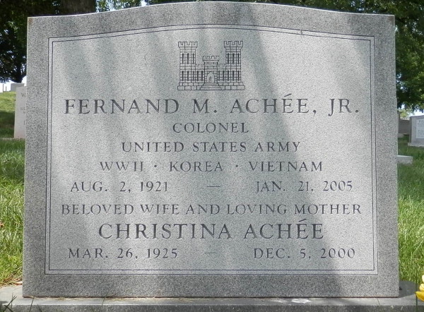 Toombstone, COL FERNAND MITCHELL ACH�E, JR