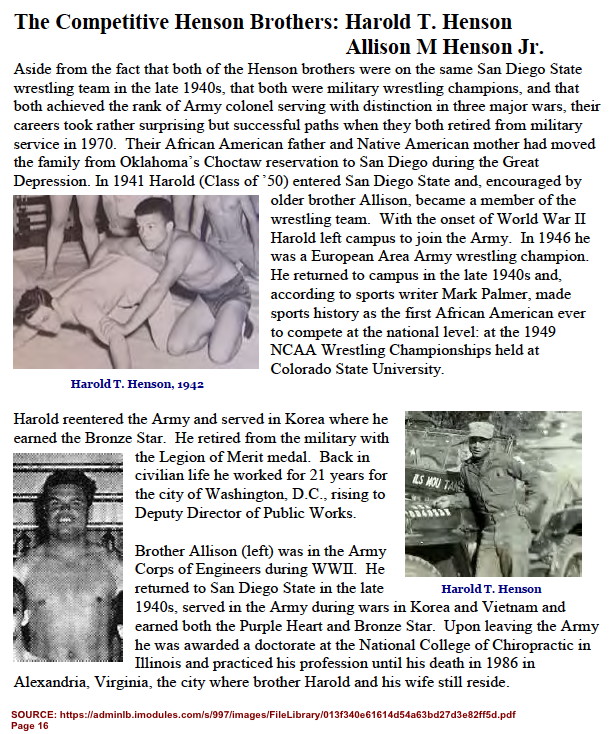 The Competitive Henson Brothers: Harold T. Henson and Allison M Henson Jr. The Competitive Henson Brothers: Harold T. Henson and Allison M Henson Jr.