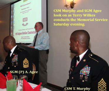 Terry Wilkes conducts our memorial service