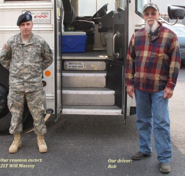 Our escort, 2LT Will Massey, and driver, Bob