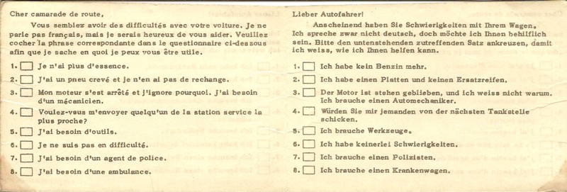 Language assistance while driving in Europe
