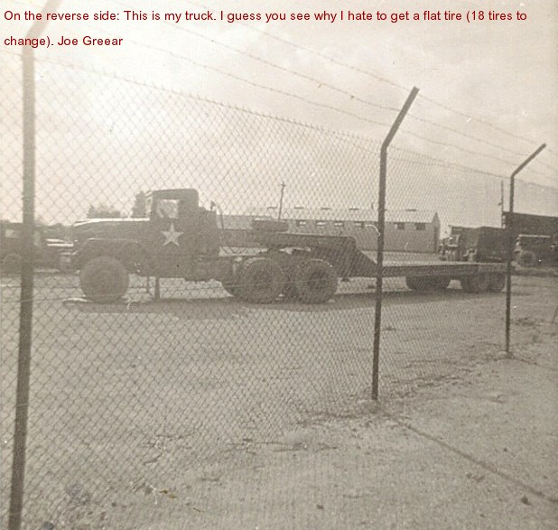 Joe Greear's truck, Co D, 97th Engr Bn (Const)
