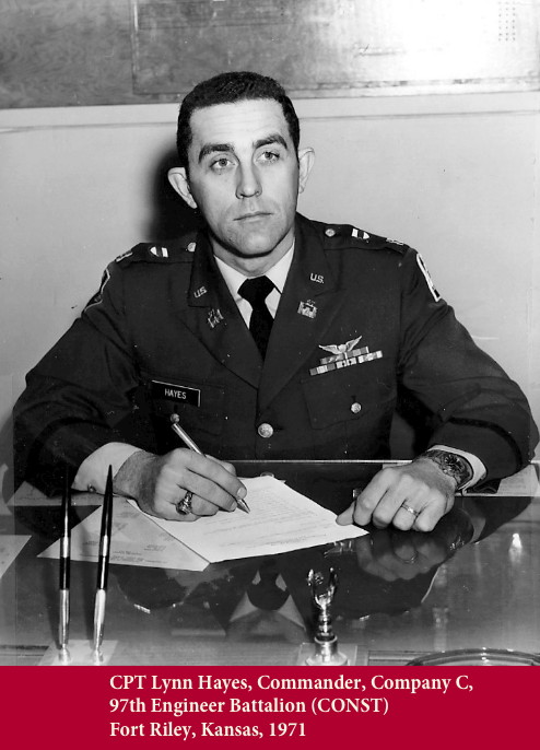 CPT Lynn Hayes, after Vietnam and while stationed at Fort Riley, Kansas, 1971 CPT Lynn Hayes, after Vietnam and while stationed at Fort Riley, Kansas, 1971