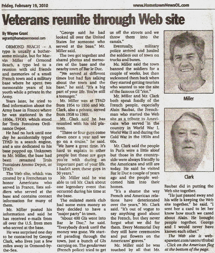 newspaper article from Marvin Miller