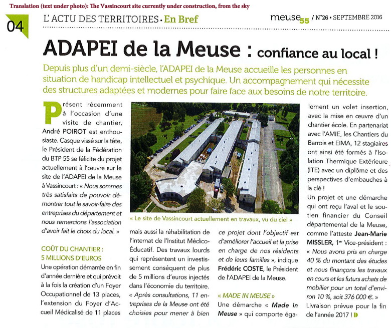 Vassincourt, France, children's hospital under recent construction Vassincourt, France, children's hospital under recent construction